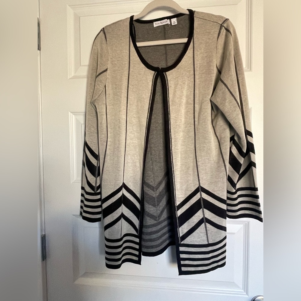 Kim Roger- Gray & Black Cardigan- Size Medium